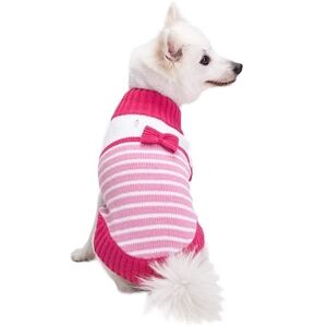Blueberry Pet NWT Pink Princess Chenille Dog Sweater with Bow Size Medium (12")